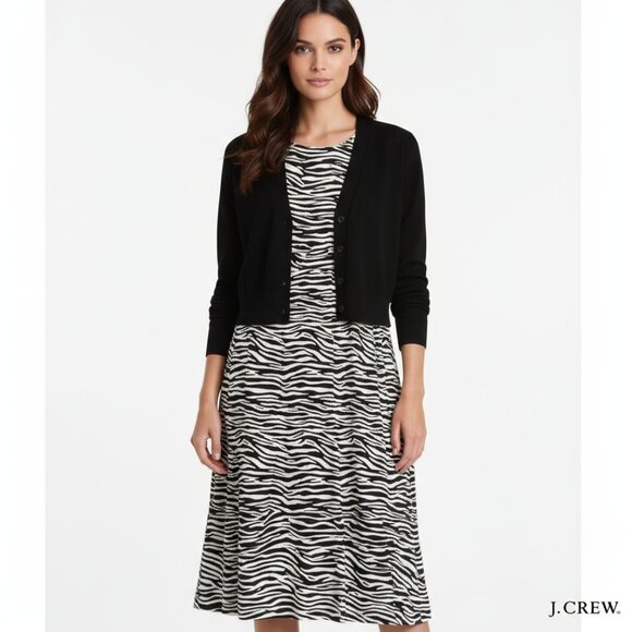 J. Crew Tiered Midi Dress Sleeveless Zebra Print 4 NWT - Picture 3 of 13